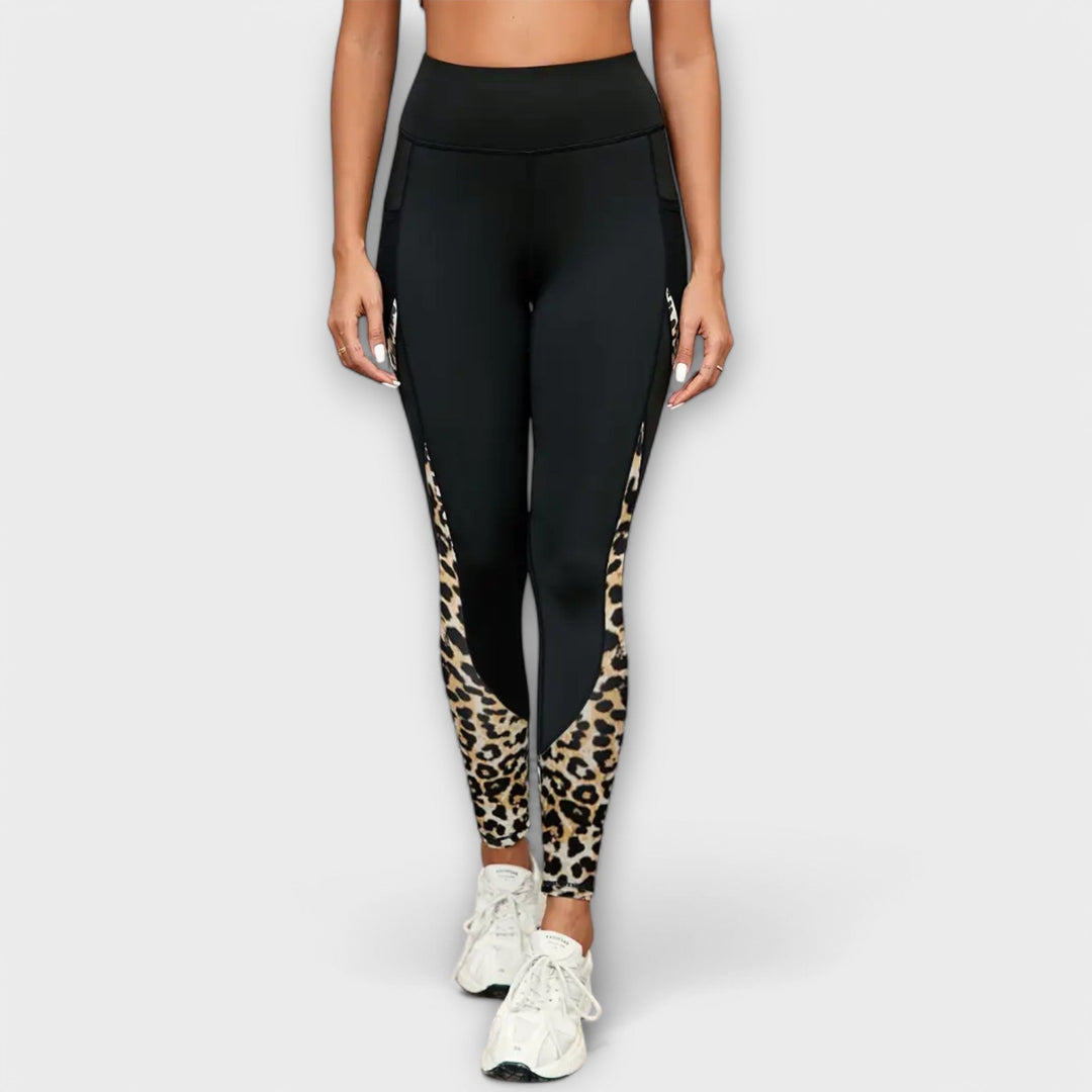 Calça de treino de cintura alta com estampa de leopardo