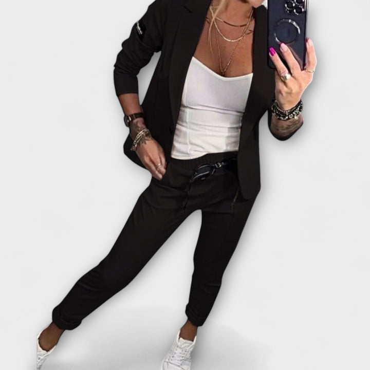 Malou - Conjunto Coordenado de Top, Jaqueta e Calça