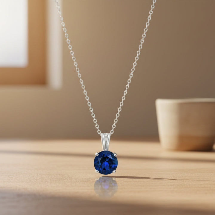 Colar de Safira Corte Redondo