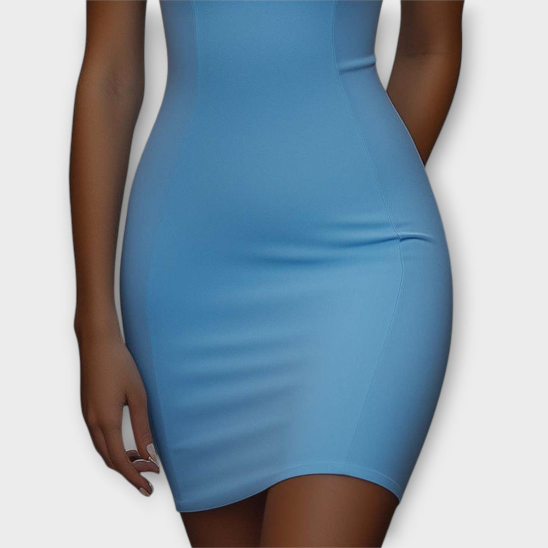 Maja - Vestido Mini Bodycon Stretch Azul
