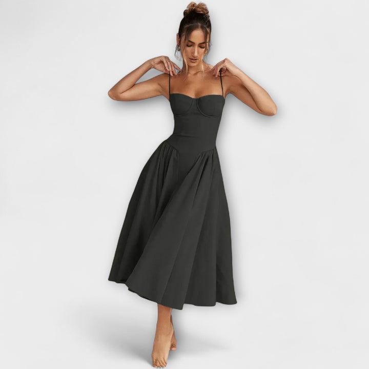 Rosalie - Vestido de Corset Sem Mangas Refinado