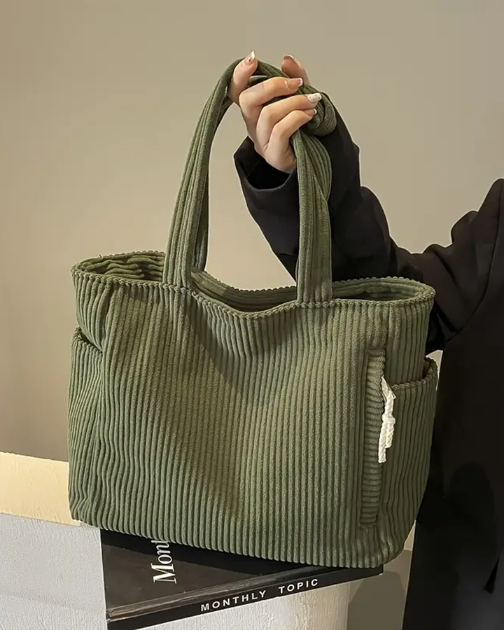 Tilda – Bolsa Tote Canaletada com Detalhe de Corda