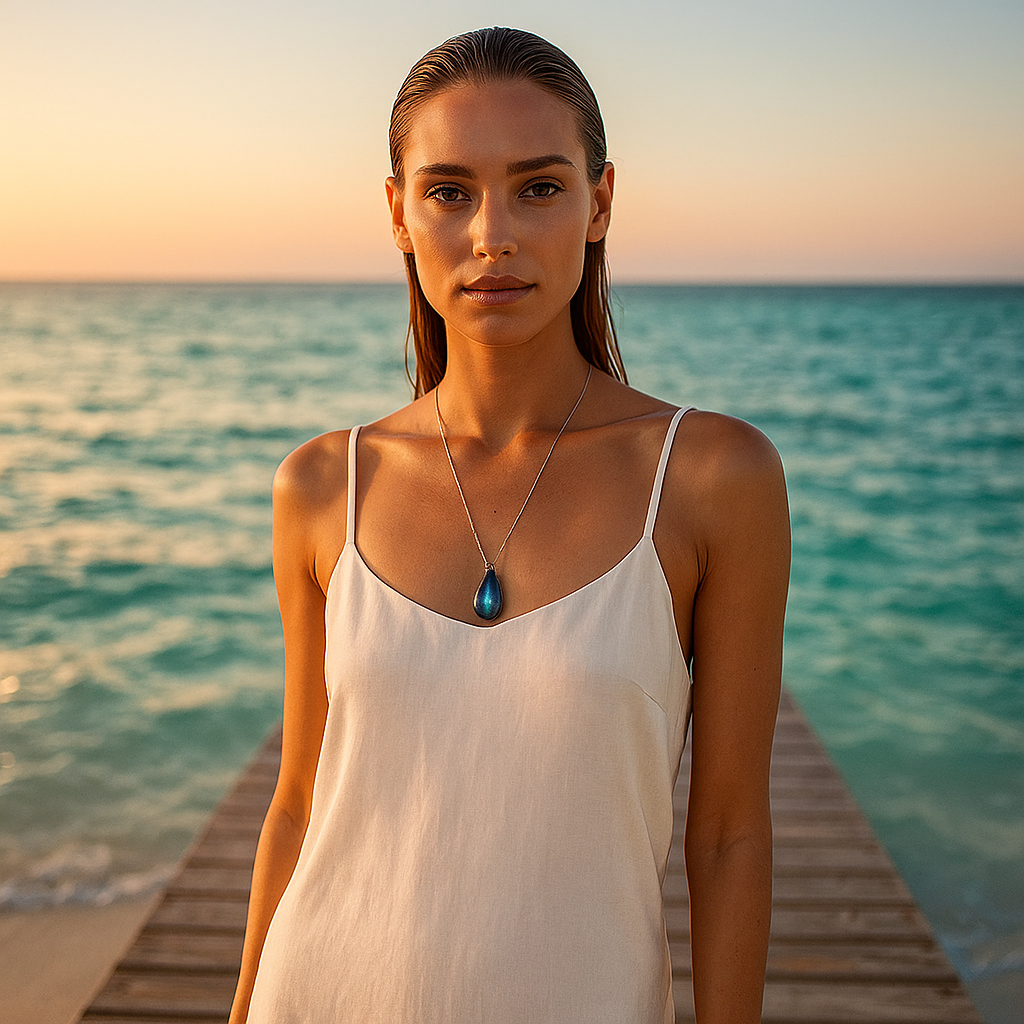 Colar de Labradorita Lágrima do Oceano