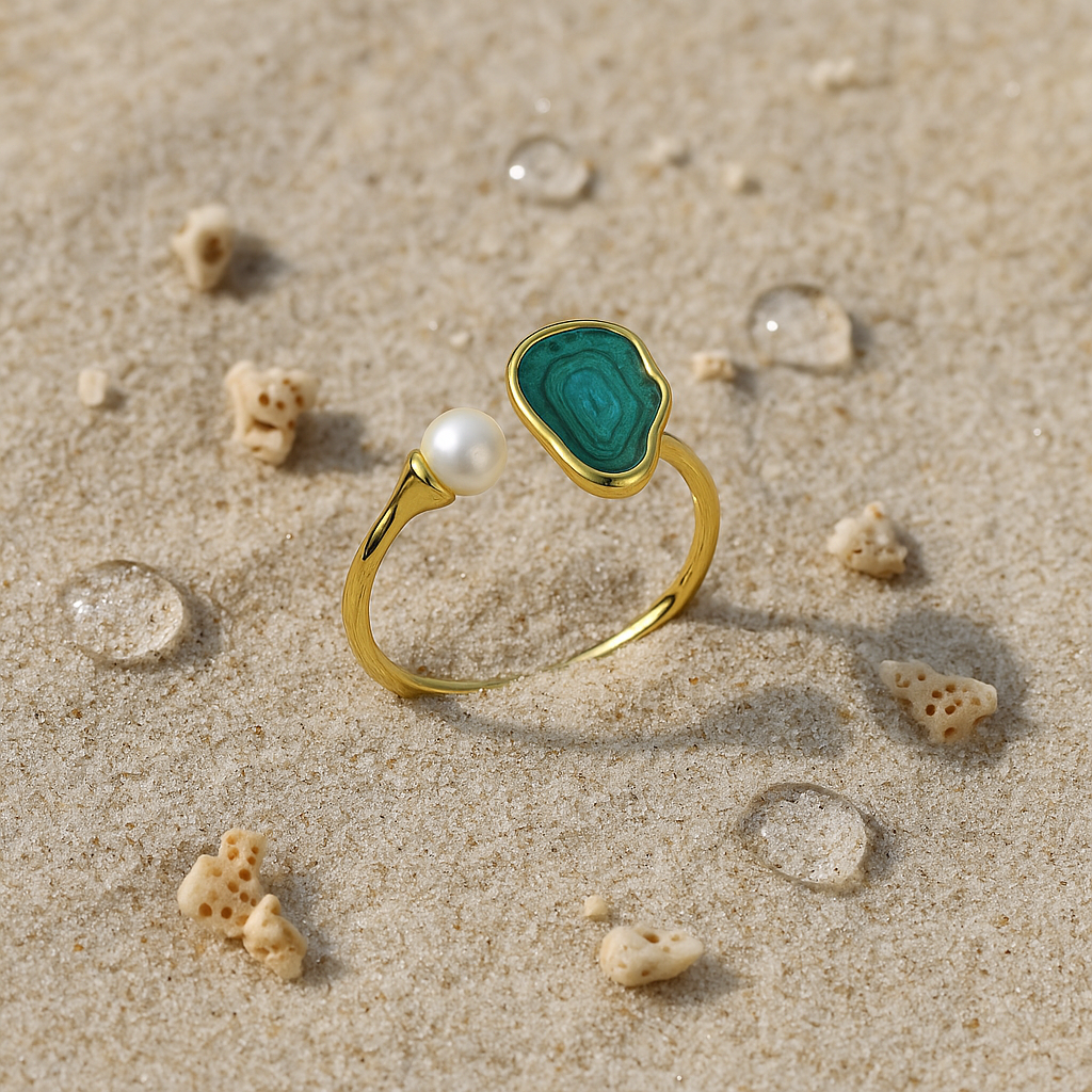 Anel Pérola Elegância Costeira