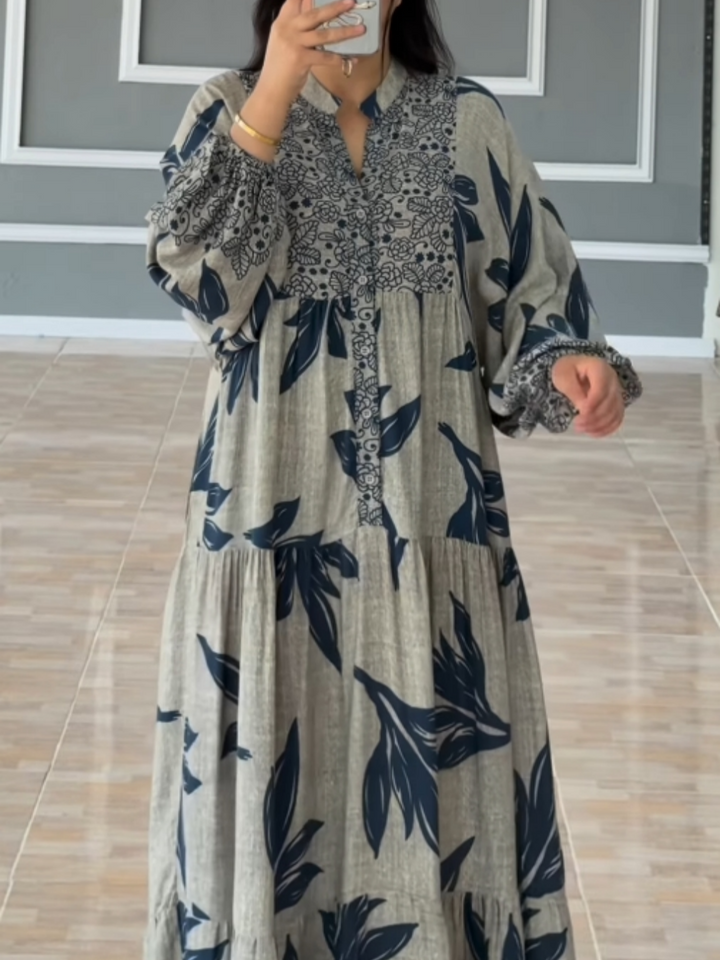 TALVINA™ | Vestido Relaxado com Mangas Lanternas