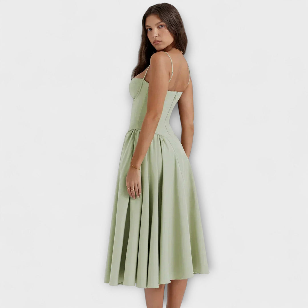 Rosalie - Vestido de Corset Sem Mangas Refinado