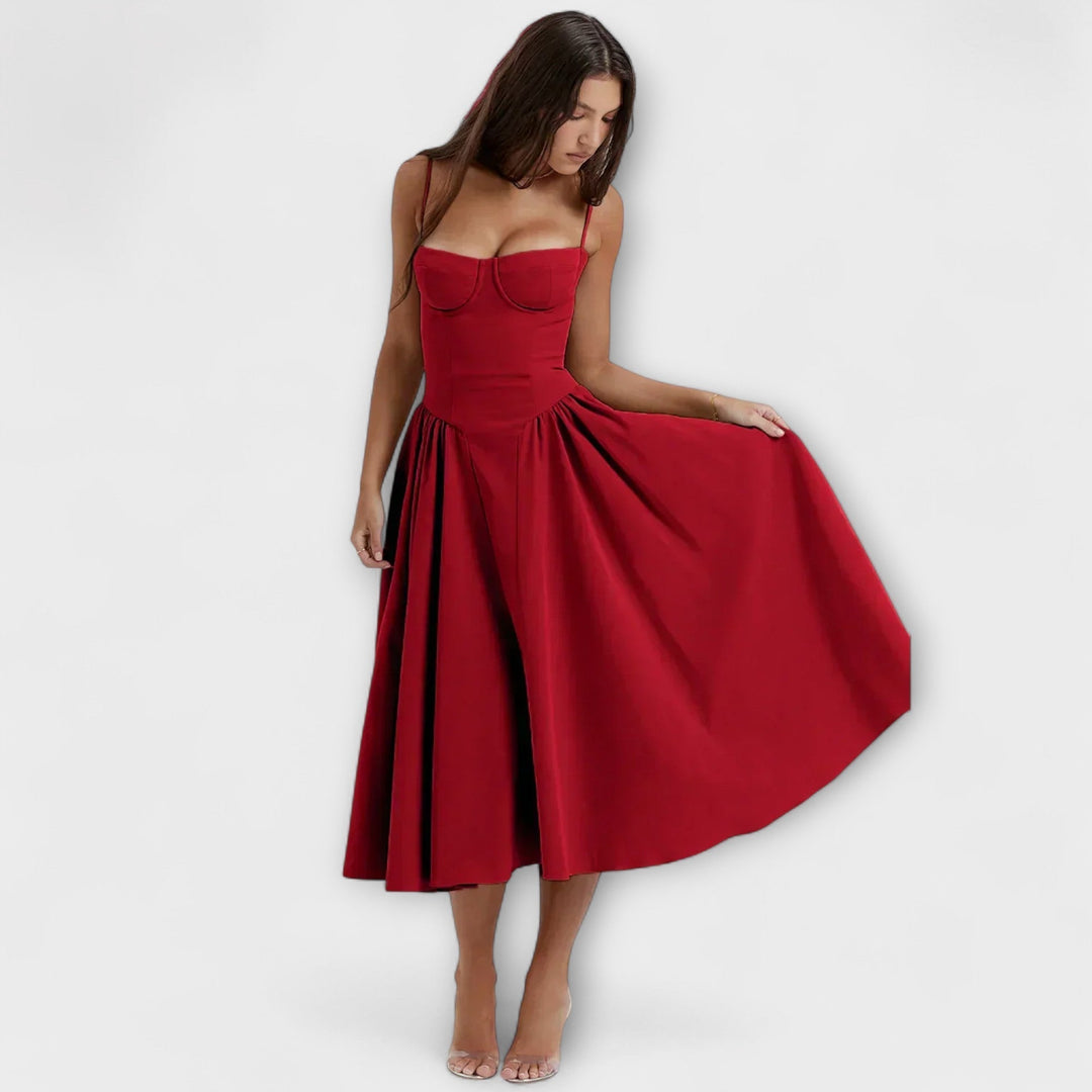 Rosalie - Vestido de Corset Sem Mangas Refinado