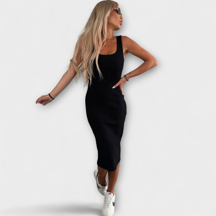 Manon - Vestido Midi Confortável & Cardigan