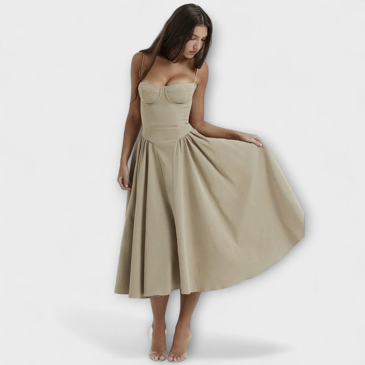 Rosalie - Vestido de Corset Sem Mangas Refinado