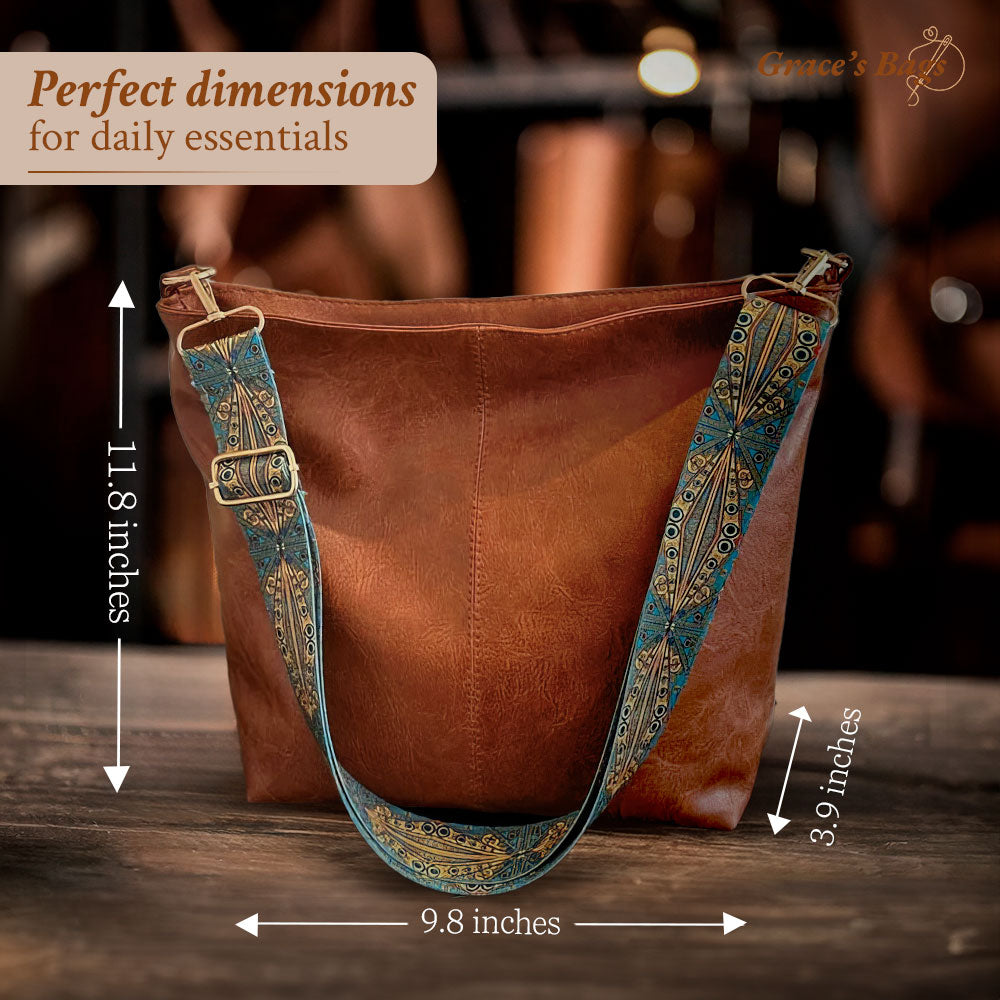 Charmosa Bolsa de Couro Vintage com Alça de Ombro | Charme Vintage da Tamar