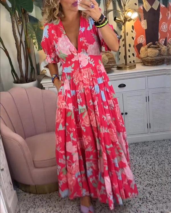 Rosae | Vestido Maxi Floral Vibrante – Sinta-se Linda, Sem Esforço
