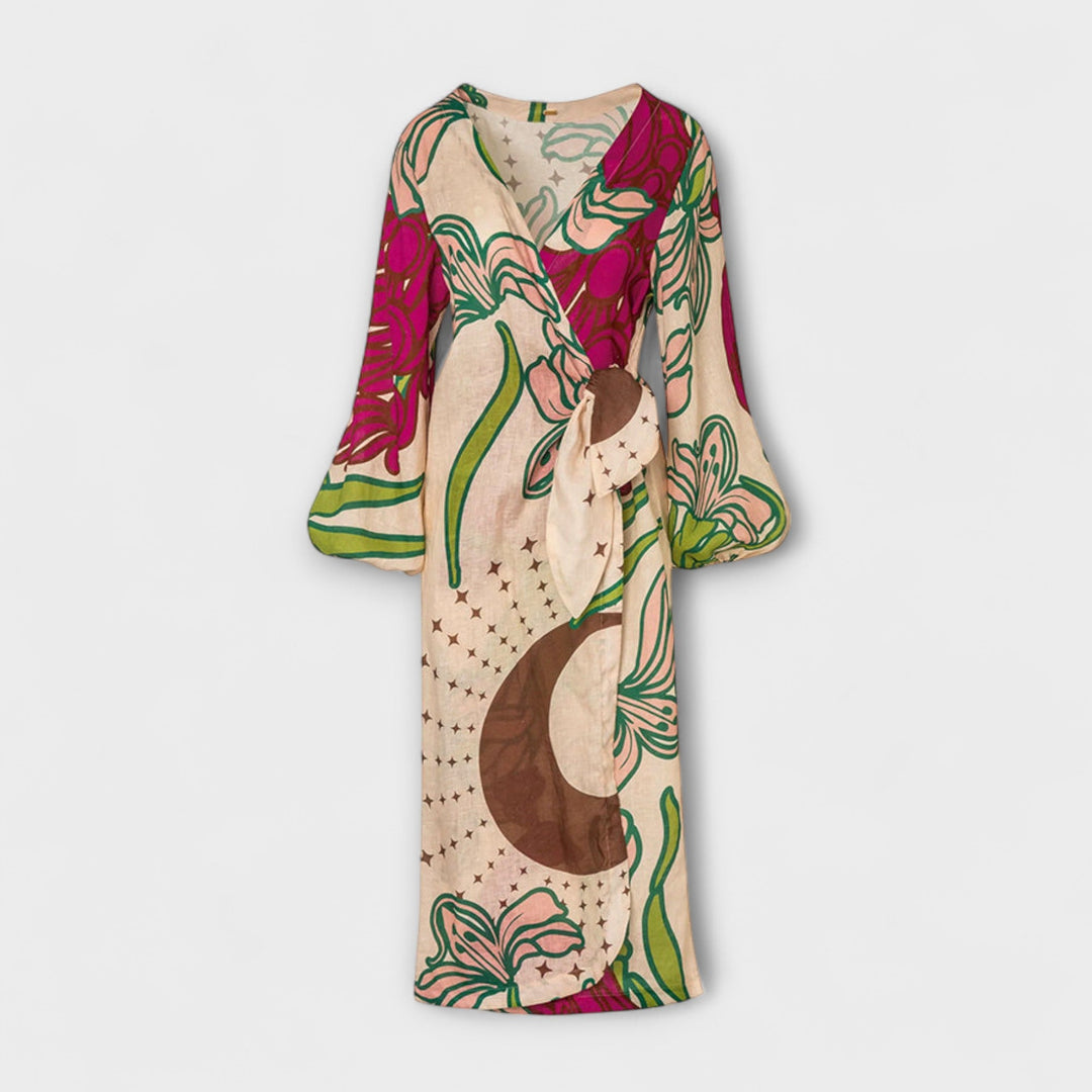 Tracey - Vestido Maxikleid com Amarração