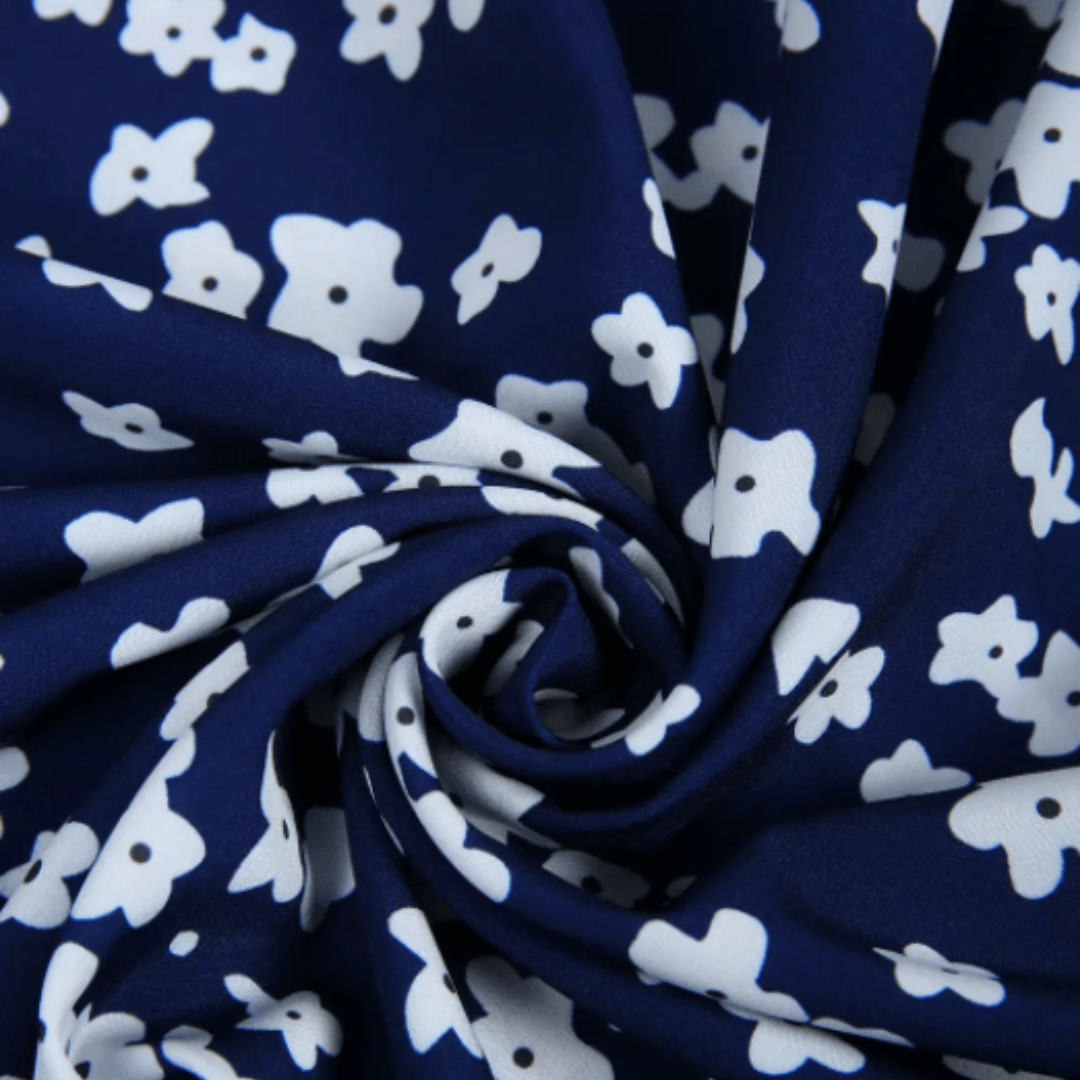 Paula - Vestido Elegante de Flores em Tecido Premium