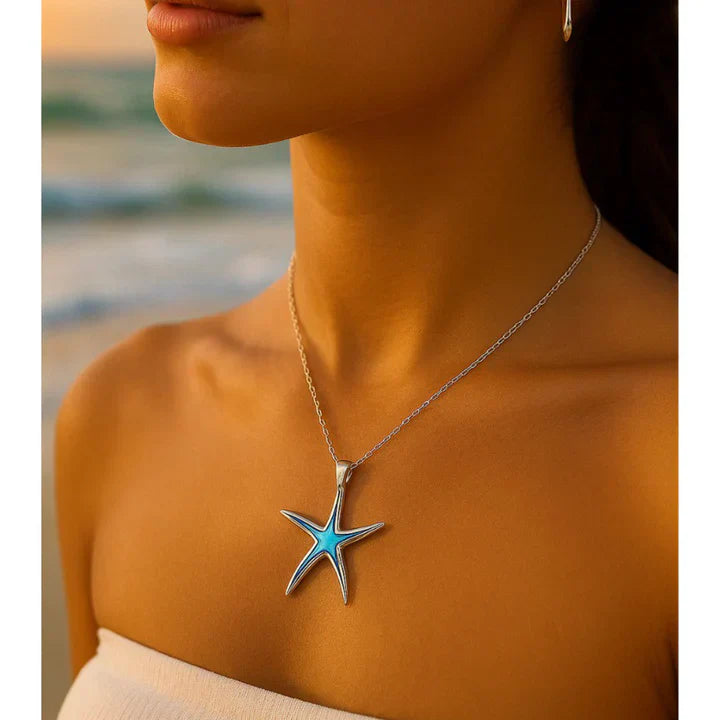 Colar de Estrela do Mar Azul do Oceano