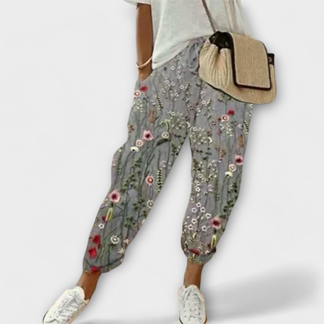 Burga - Calça Confortável de Algodão e Linho