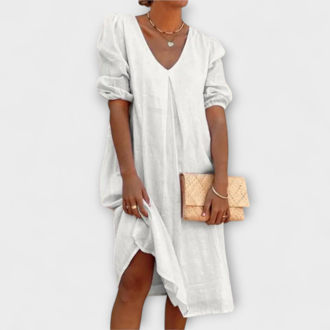 Fanny - Vestido de verão elegante com detalhes em crochê