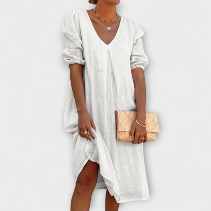 Fanny - Vestido de verão elegante com detalhes em crochê