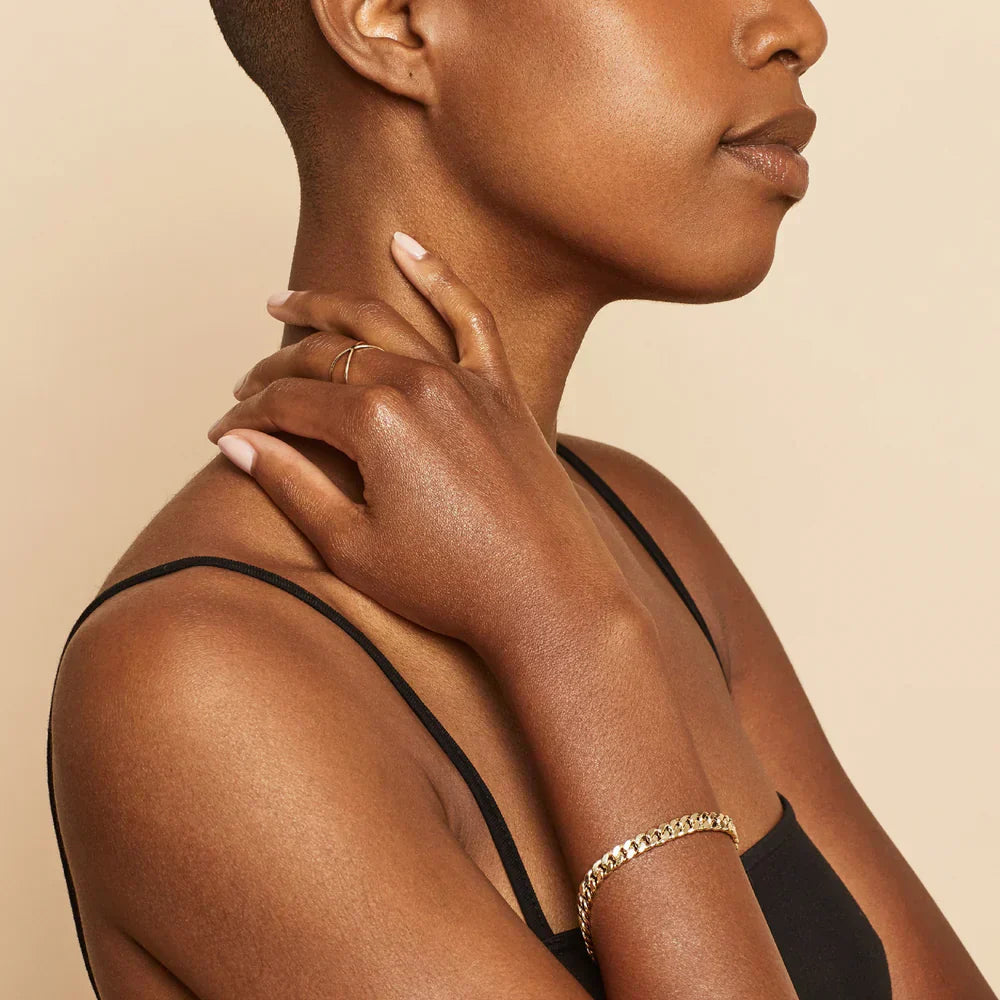 Pulseira Cubana de Ouro Antigo