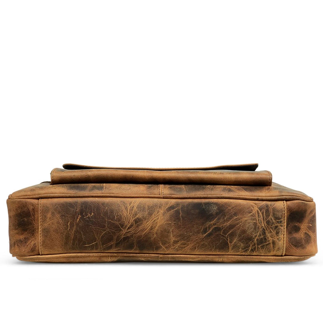Bolsa para Laptop em Couro Marrom Hunter