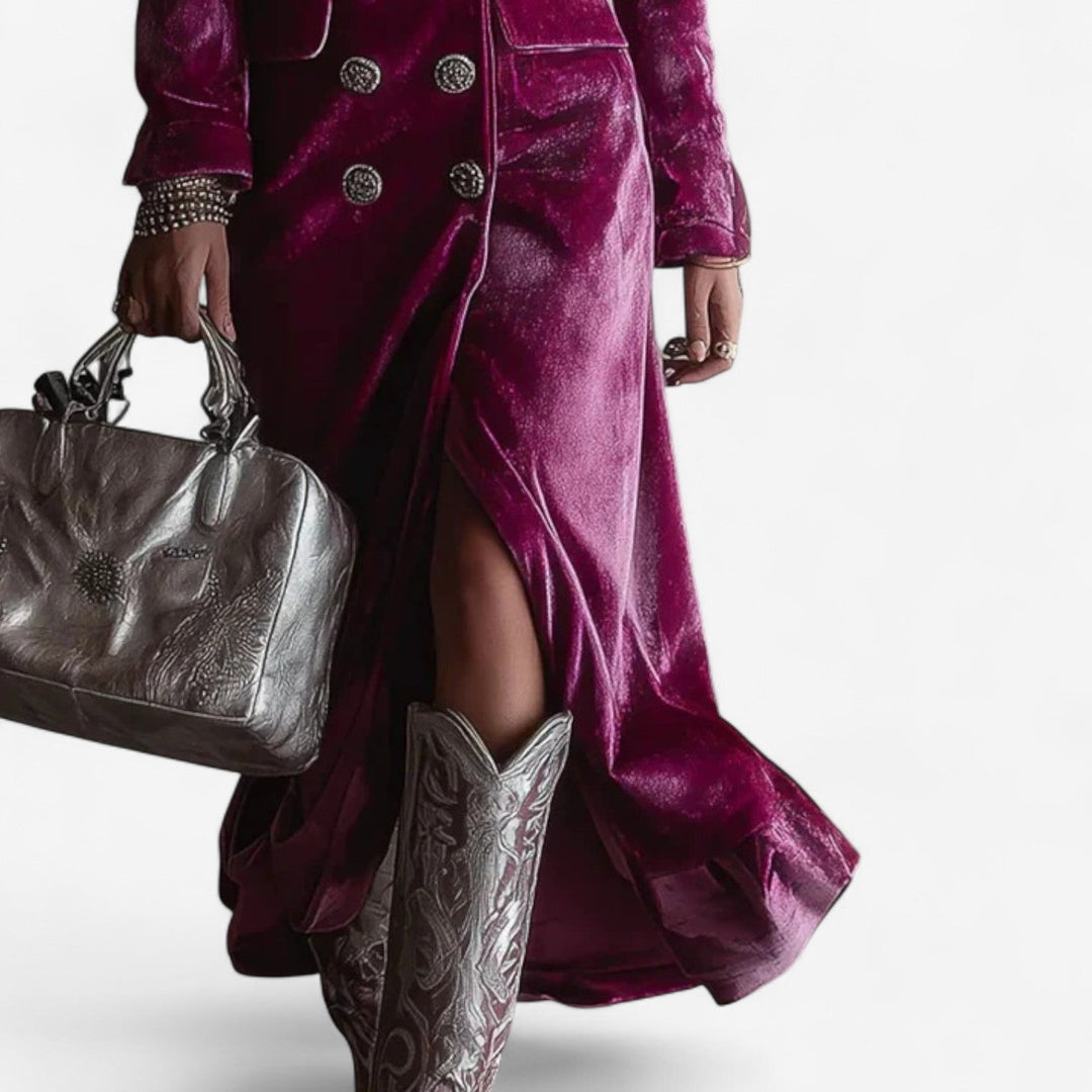 Virginie™ Robe Croisée em Veludo