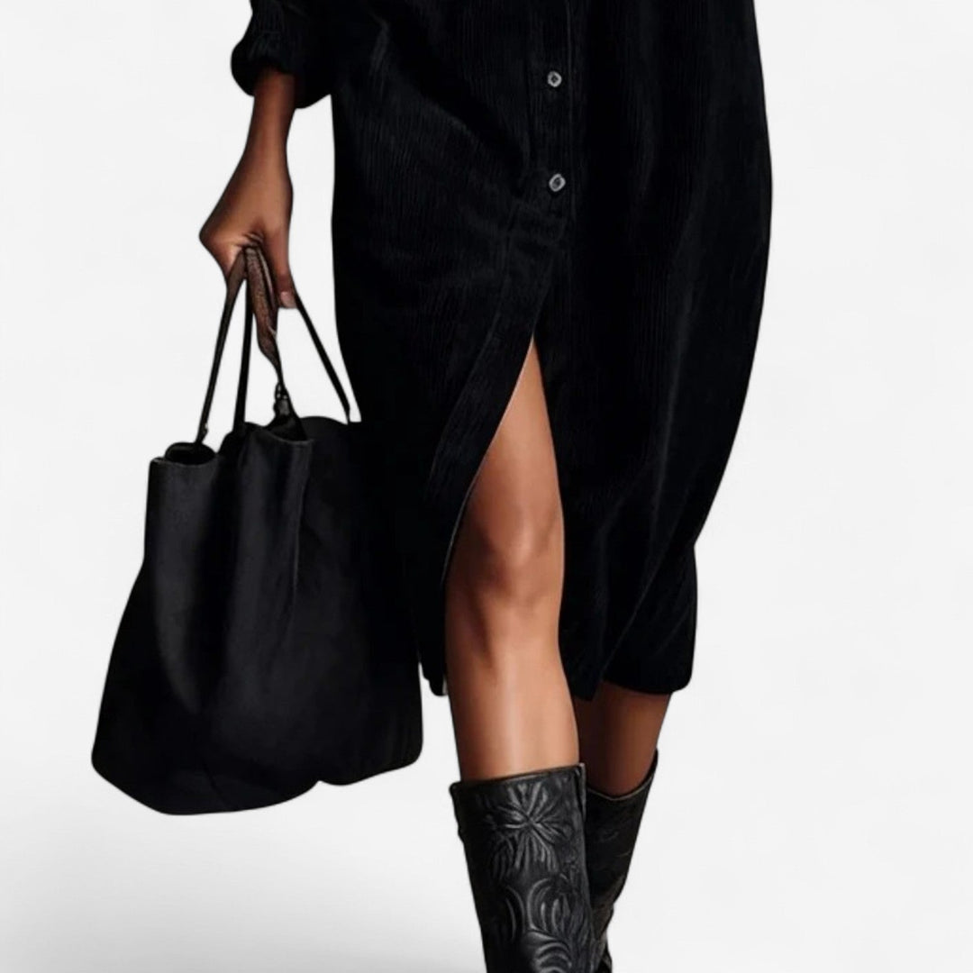 Anastacia™ Midi Ampla em Veludo Cotelê