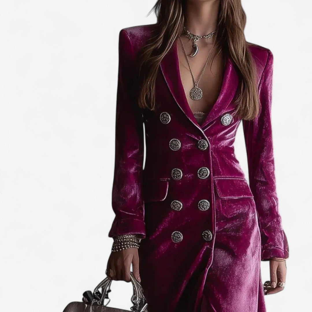 Virginie™ Robe Croisée em Veludo