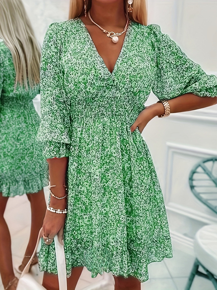 Evie | Vestido Mini Floral com Renda