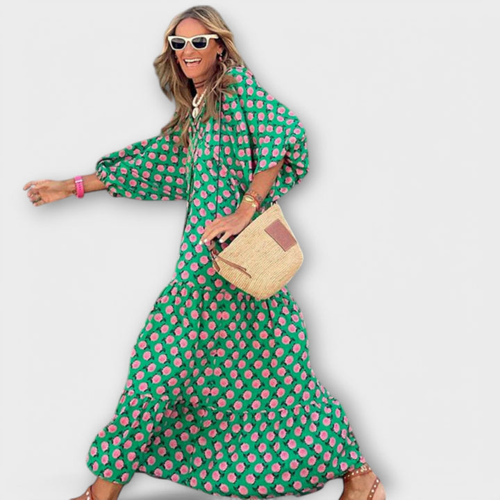 Elegante Vestido Maxi Geométrico