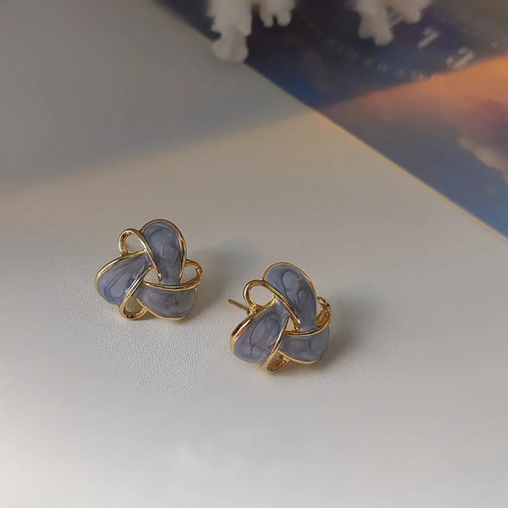 Brincos de Estudo Oco de Esmalte Roxo Vintage