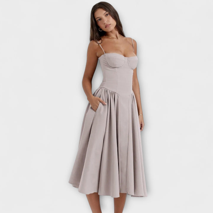 Rosalie - Vestido de Corset Sem Mangas Refinado