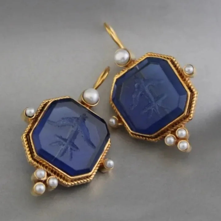 Brincos de Pérola Geométricos Elegantes e Vintage