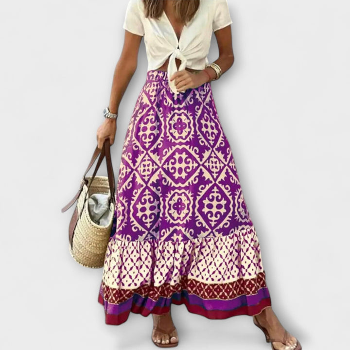 Dagmar - Saia de Verão Feminina de Cintura Alta