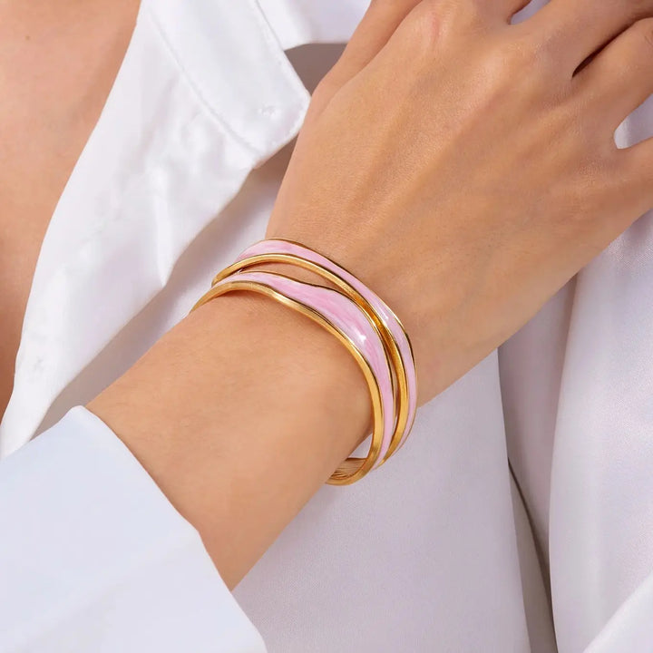 Pulseira Vintage Branca em Aço Inoxidável