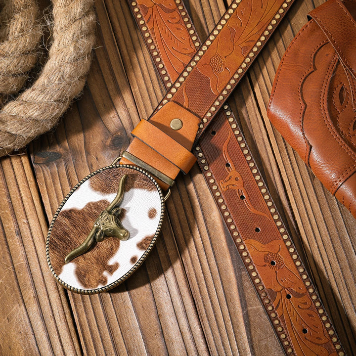 Cinto de couro Golden Trail