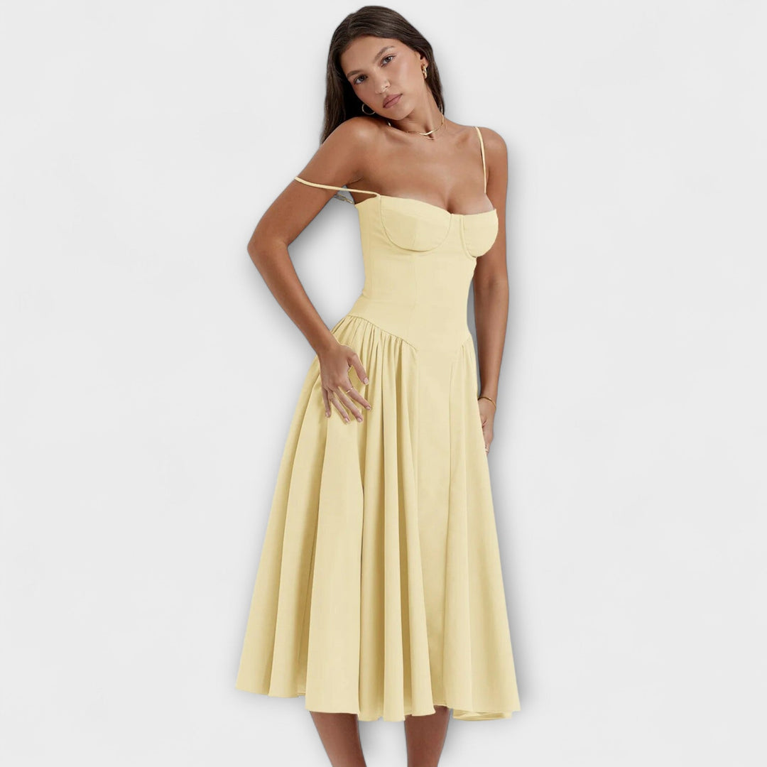 Rosalie - Vestido de Corset Sem Mangas Refinado