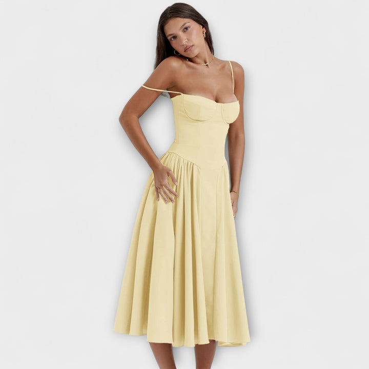 Rosalie - Vestido de Corset Sem Mangas Refinado