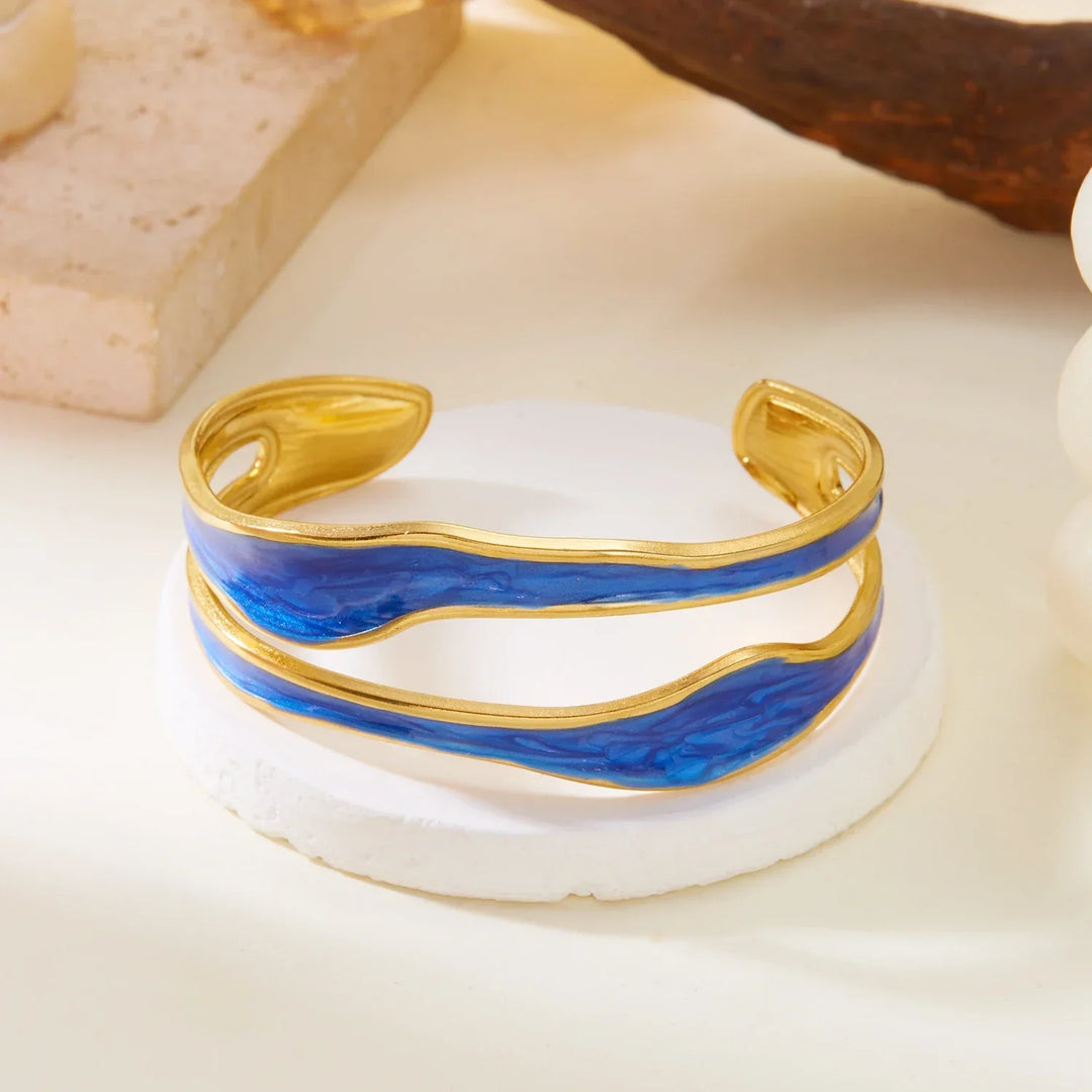 Pulseira Vintage Branca em Aço Inoxidável