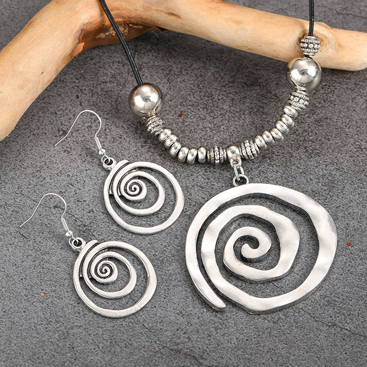 Conjunto de Colar e Brincos Espiral