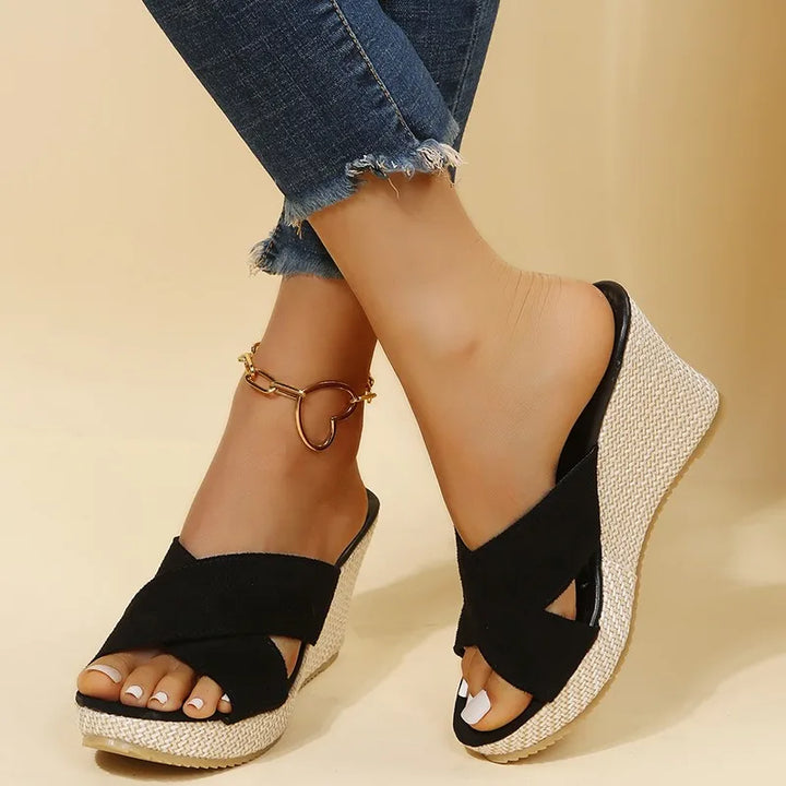 Jewel - Sandálias de Salto Wedge Chic