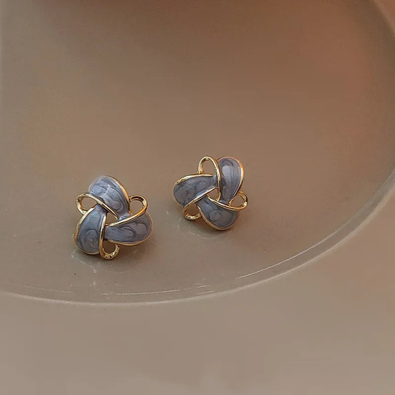 Brincos de Estudo Oco de Esmalte Roxo Vintage