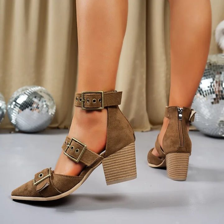 Arden Buckle Block Heels