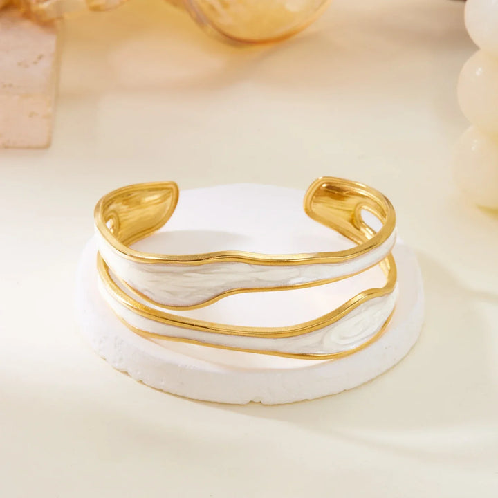 Pulseira Vintage Branca em Aço Inoxidável