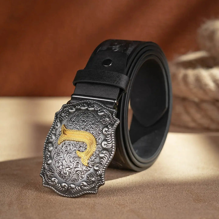 Cinto de couro Honor Lasso com inicial personalizado