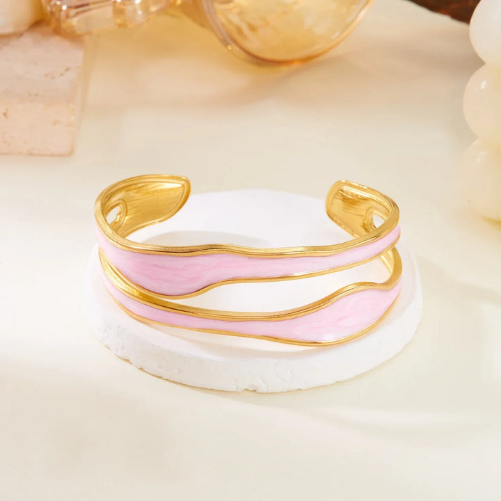 Pulseira Vintage Branca em Aço Inoxidável