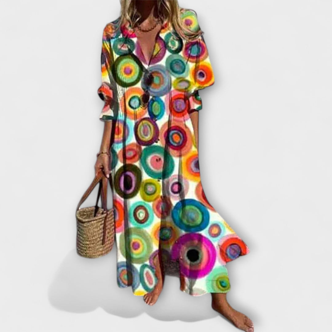 Lila - Vestido Max com Estilo e Cobertura de Barriga