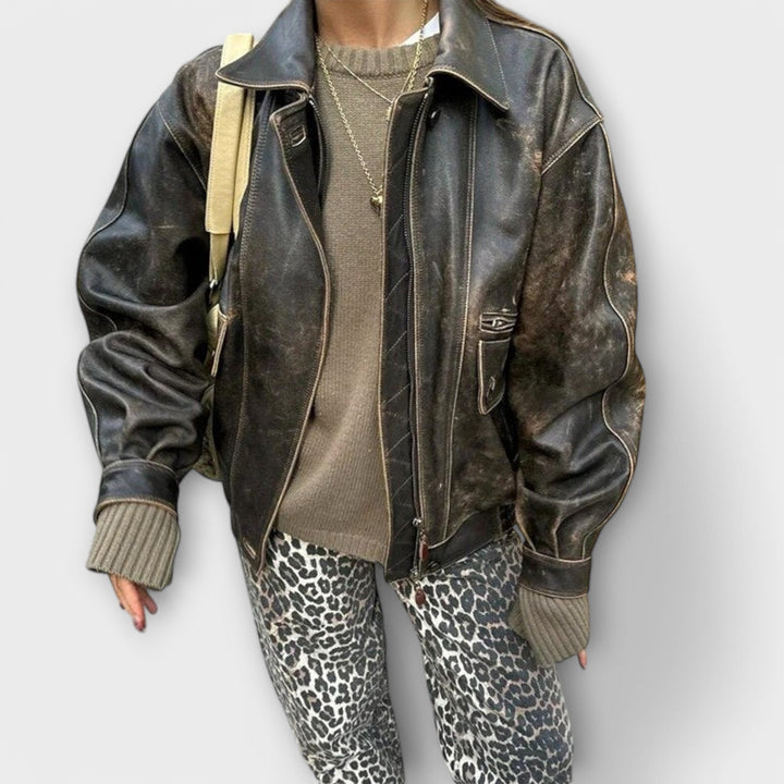 Chandra - Jeans Vintage com Estampa de Leopardo