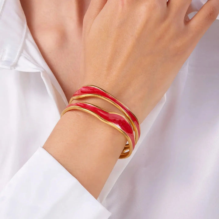 Pulseira Vintage Branca em Aço Inoxidável