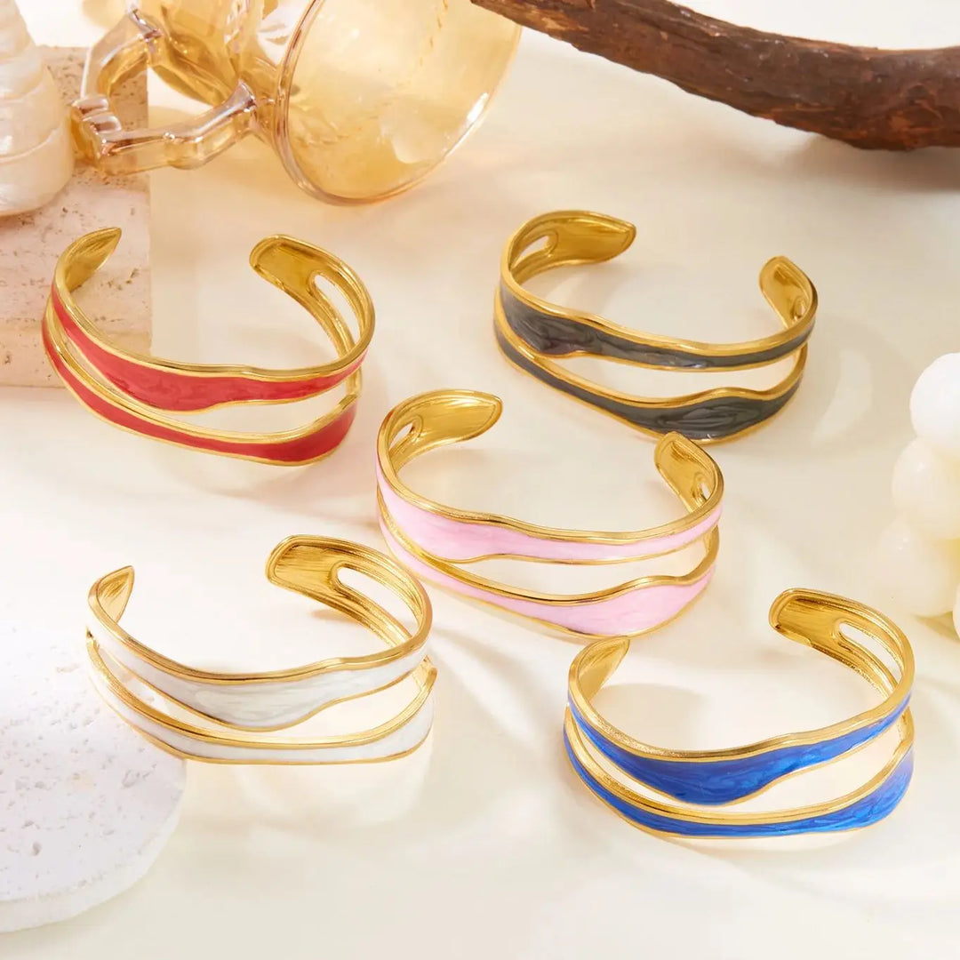 Pulseira Vintage Branca em Aço Inoxidável