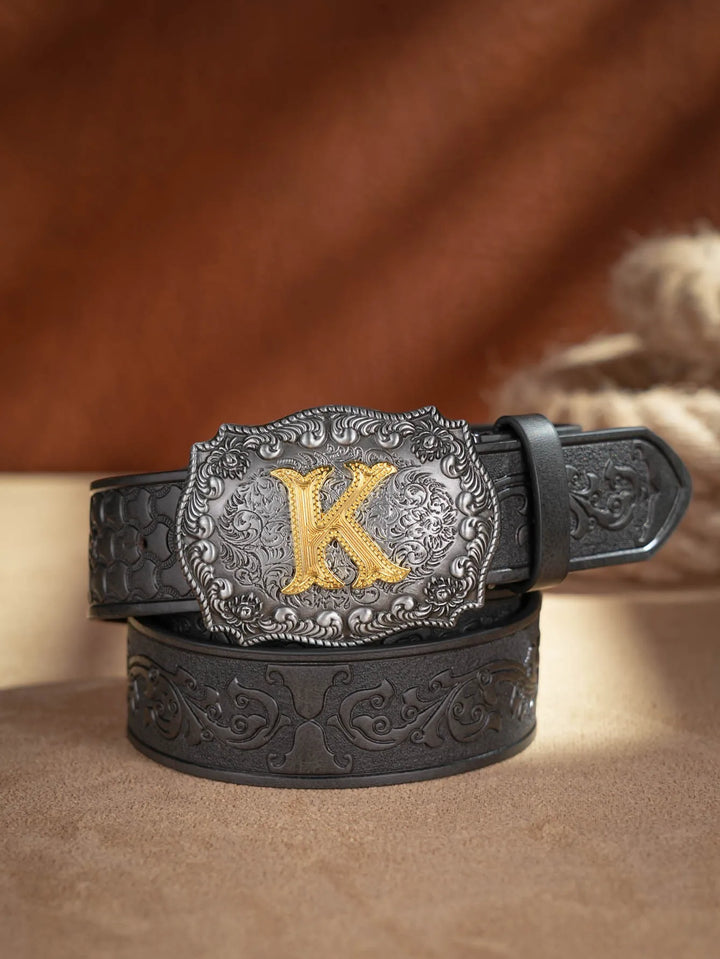 Cinto de couro Honor Lasso com inicial personalizado