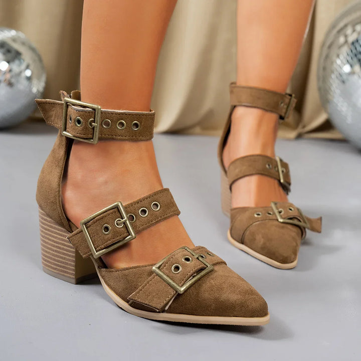 Arden Buckle Block Heels